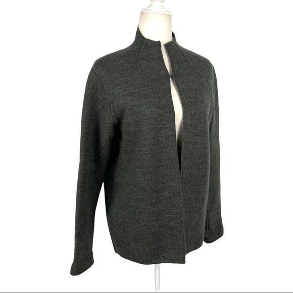 Peruvian Connection Baby Alpaca High Neck  Open Cardigan Sweater Size Small Gree - Picture 4 of 10